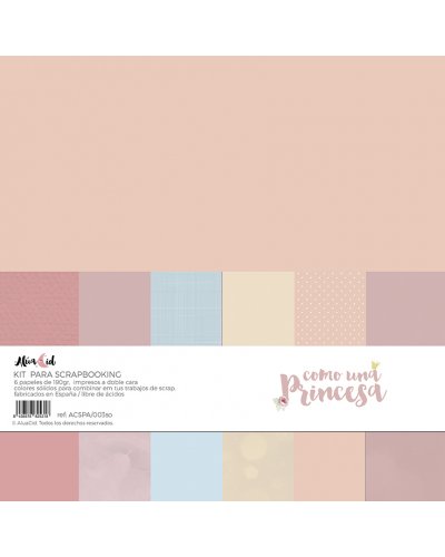 Kit papiers 30x30 Faux-unis - Como una princesa | Alúa Cid