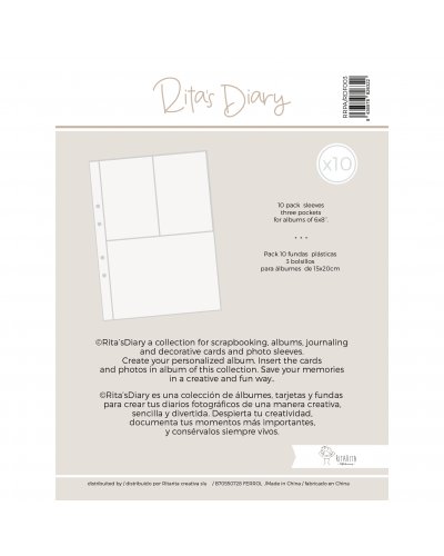 Pochettes 15x20 Rita´s Diary - 3 compartiments | RitaRita