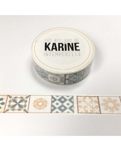 Les ateliers de Karine - Washi tape - Azulejo - Intemporelle