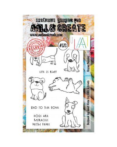 Tampon clear - A6 Stamp Set -373 - Rescue puppies | Aall & Create