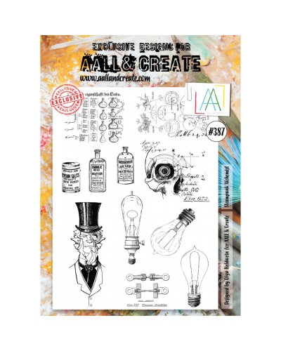 Tampon clear - A4 Stamp Set -387 - Steampunk alchimist | Aall & Create