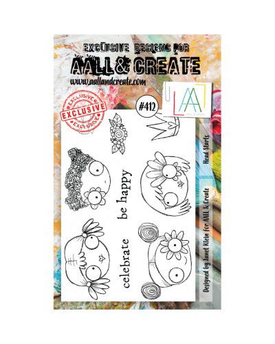 Tampon clear - A6 Stamp Set -412 - Head starts | Aall & Create