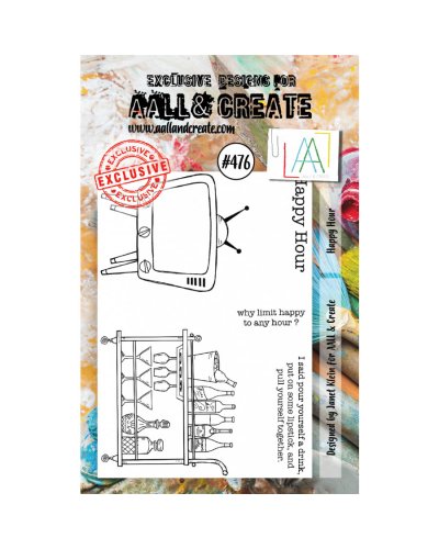 Aall&Create - Tampon clear - A7 Stamp Set #476 - Happy hour 