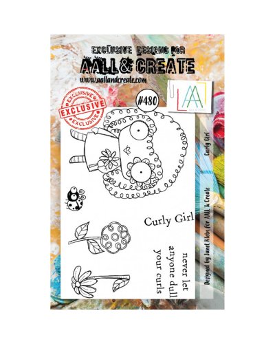Tampon clear - A7 Stamp Set -480 - Curlie girl | Aall & Create