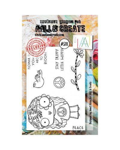 Aall&Create - Tampon clear - A7 Stamp Set #511 - Little hippie 