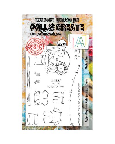 Aall&Create - Tampon clear - A6 Stamp Set #520 - Wash & dry