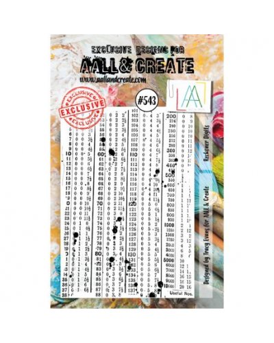 Tampon clear - A7 Stamp Set -543 - Reckcorner digits | Aall & Create
