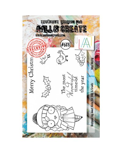 Tampon clear - A7 Stamp Set -608 - Miss Merry | Aall & Create