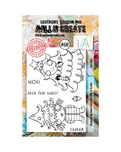 Tampon clear - A7 Stamp Set -610 - Tree kids | Aall & Create