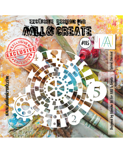 Aall&Create - Pochoir - Stencil Set #115 - Spiral checked 