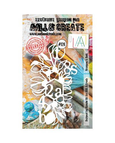 Aall&Create - Pochoir - Stencil Set #128 - Hexagones & buds