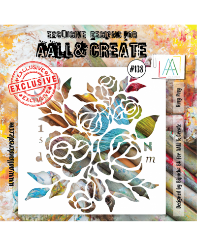 Aall&Create - Pochoir - Stencil Set #138 - Rosy Posy