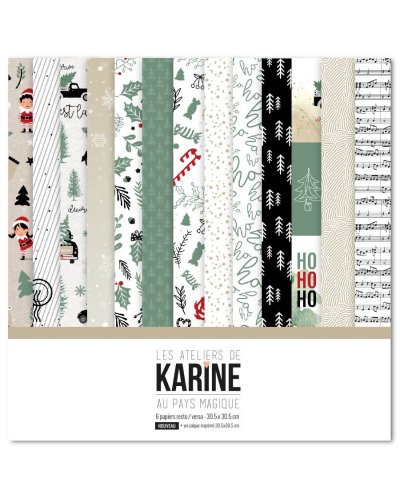 Les Ateliers de Karine - Kit papiers 30x30cm - Au pays magique