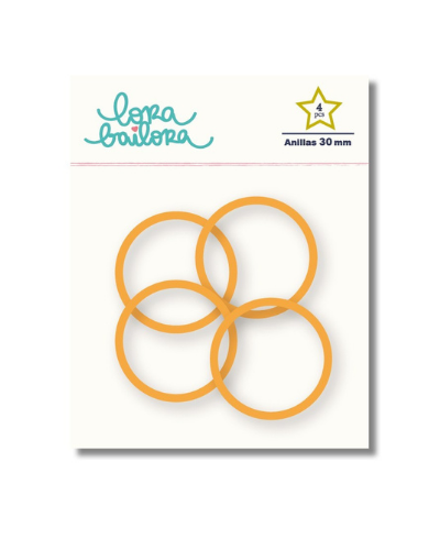 Lot 4 anneaux 30mm - Orange | Lora Bailora