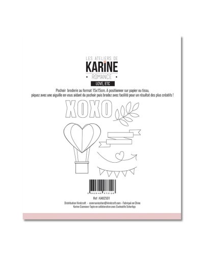 Les ateliers de Karine - Pochoir broderie Love, etc - Romance