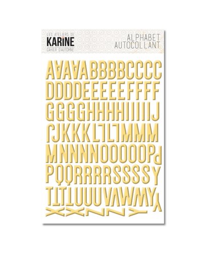Les Ateliers de Karine - Autocollants Alphabet Jaune - Cahier d'automne