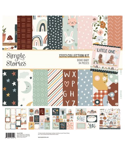 Simple Stories - Kit papiers 30x30cm - Boho Baby