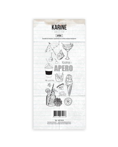 Les Ateliers de Karine - Tampon clear - Apéro - Sable d'or