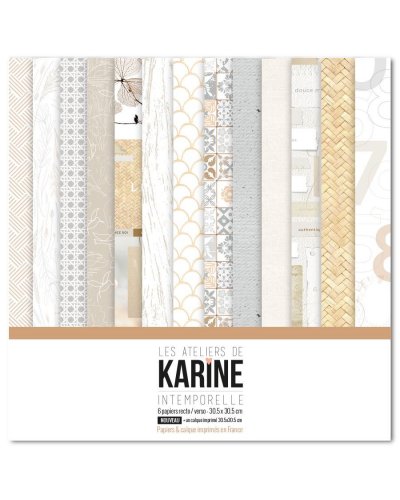 Les ateliers de Karine - Kit papiers 30x30cm - Intemporelle