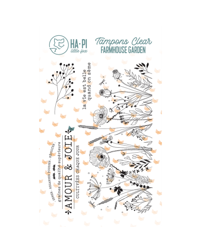 Ha.Pi Little Fox - Tampon clear - Fleurs des champs - Farmhouse Garden