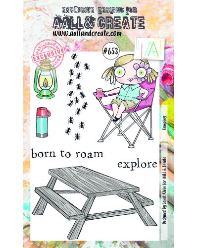 Tampon clear - A6 Stamp Set -653 - Camping | Aall & Create