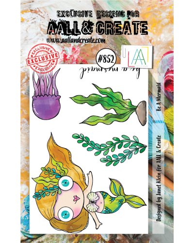 Tampon clear - A7 Stamp Set -852 - Be A Mermaid | Aall & Create