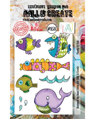 Tampon clear - A7 Stamp Set -858 - Plenty of Fish | Aall & Create