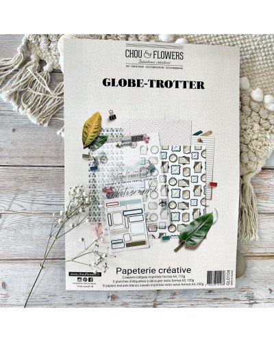 Chou & Flowers - Kit papiers A4 - Globe-trotter