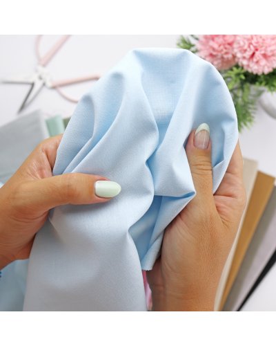 Coupon de tissu - Bleu Layette - Popeline de coton | RitaRita