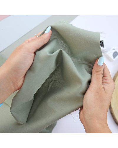 Coupon de tissu - Vert Vintage - Popeline de coton | RitaRita