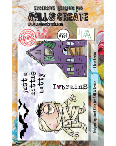 Tampon clear - A7 Stamp Set -954 - I Love Brains | Aall & Create