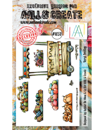 Aall&Create - Tampon clear - A6 Stamp Set #1059 - Versi Trolley