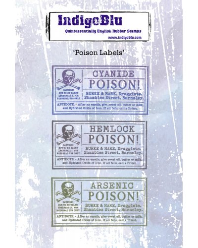 IndigoBlu - Tampon caoutchouc A6 - Poison Labels