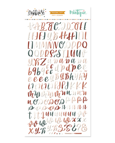Mintopía - Autocollants alphabet - Lettering - Celebrate de Lettering & Me