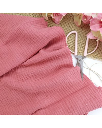 Coupon de tissu - Rose Vintage - Double gaze de coton | RitaRita