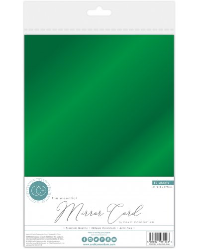 The Essential Mirror Card A4 Green | Craft Consortium