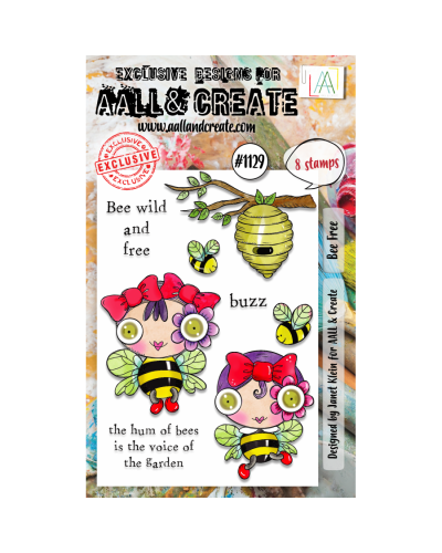 Tampon clear - A6 Stamp Set -1129 - Bee Free | Aall & Create