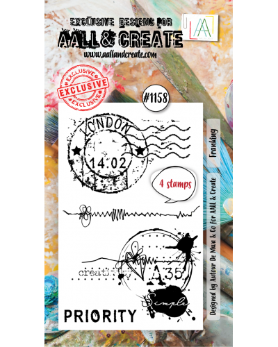 Tampon clear - A8 Stamp Set -1158 - Franking | Aall & Create