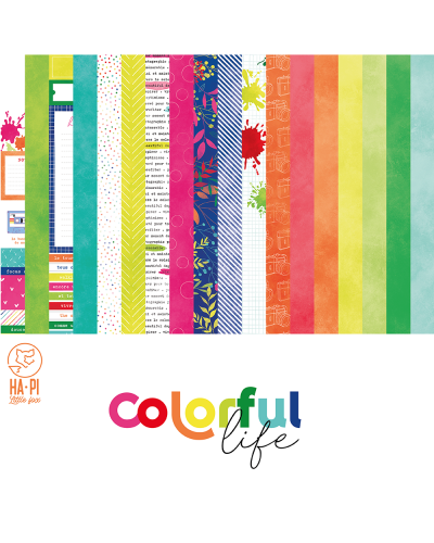 Kit Papiers 30x30 - Colorful Life | Ha.Pi Little Fox