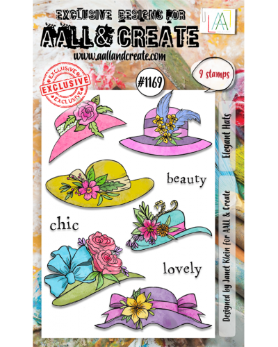 Aall&Create - Tampon clear - A6 Stamp Set #1169 - Elegant Hats