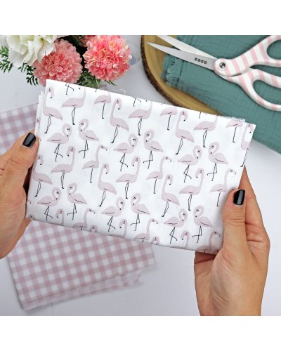 RitaRita - Coupon de tissu - Flamants rose - Ohana en la playa