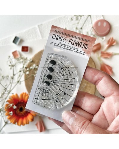 Tampon clear A8 - Fond grunge - Peace and Love | Chou & Flowers