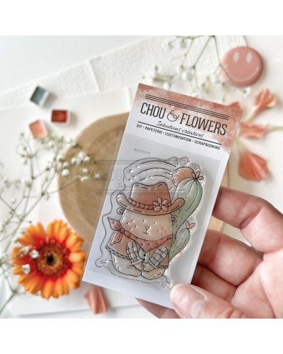 Tampon clear A8 - Doudou Cowboy - Peace and Love | Chou & Flowers