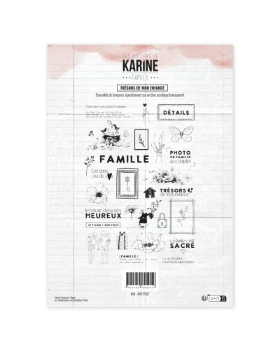 Les Ateliers de Karine - Tampon clear A4 - Trésors de mon enfance - Family