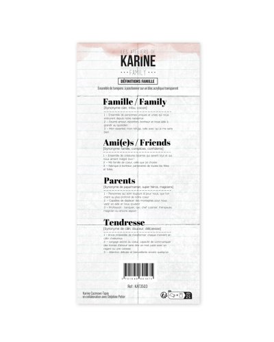 Les Ateliers de Karine - Tampon clear DL - Définitions famille - Family