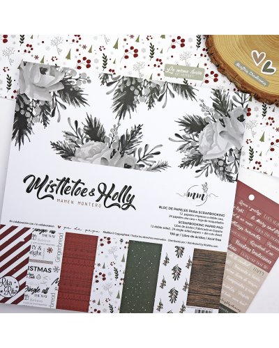 Bloc papiers 30x30 - Mistletoe & Holly de Mamen Montero | RitaRita