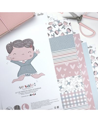 Kit papiers 30x30 - Petite fille - Contre le cancer '25 - Se Sale! | Alúa Cid