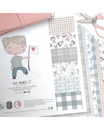 Kit papiers 30x30 - Petit garçon - Contre le cancer '25 - Se Sale! | Alúa Cid