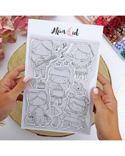 Tampon clear A5 - Famille en fête - Ohana de fiesta | Alúa Cid