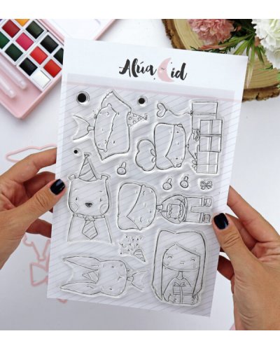 Alúa Cid - Tampon clear A5 - Célébrations - Ohana de fiesta